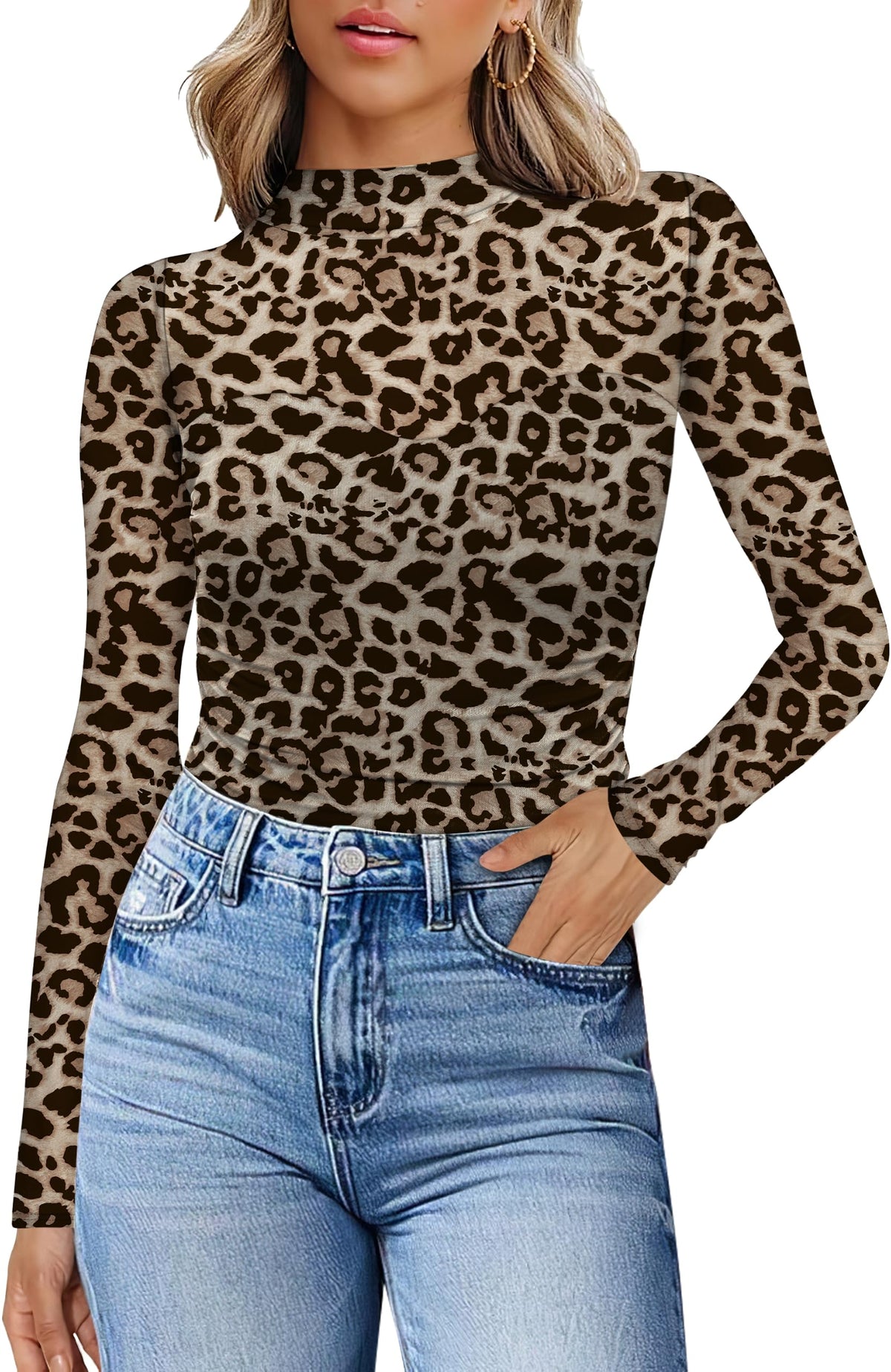 Womens Sexy Mesh Long Sleeve Shirts Fashion Clothing Turtle Necks Sheer Ruched Going Out Tops Fall Outfits Slim Fit Blouses